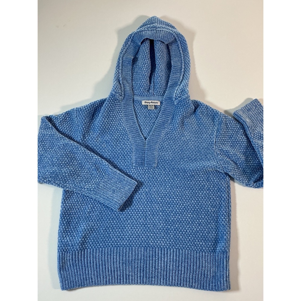 Tommy Bahama Island Luna Chenille Hoodie Sweater Blue Size XS